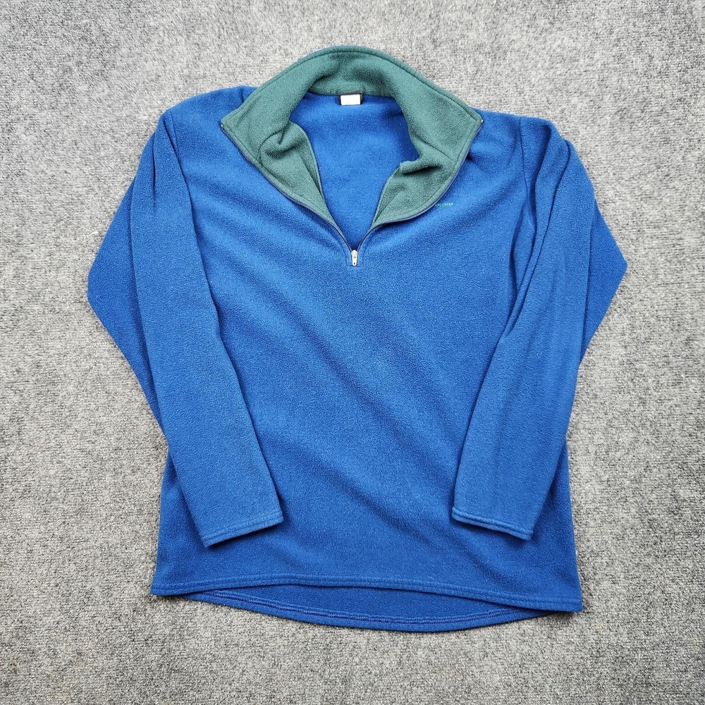 VTG Patagonia Capilene Fleece Pullover Mens Large Blue 1/4‎ Zip Made USA